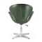 Manhattan Comfort Raspberry Faux Leather Adjustable Swivel Chair in Forest Green and Polished Chrome, PK2 2-AC038-FG - alternate 4